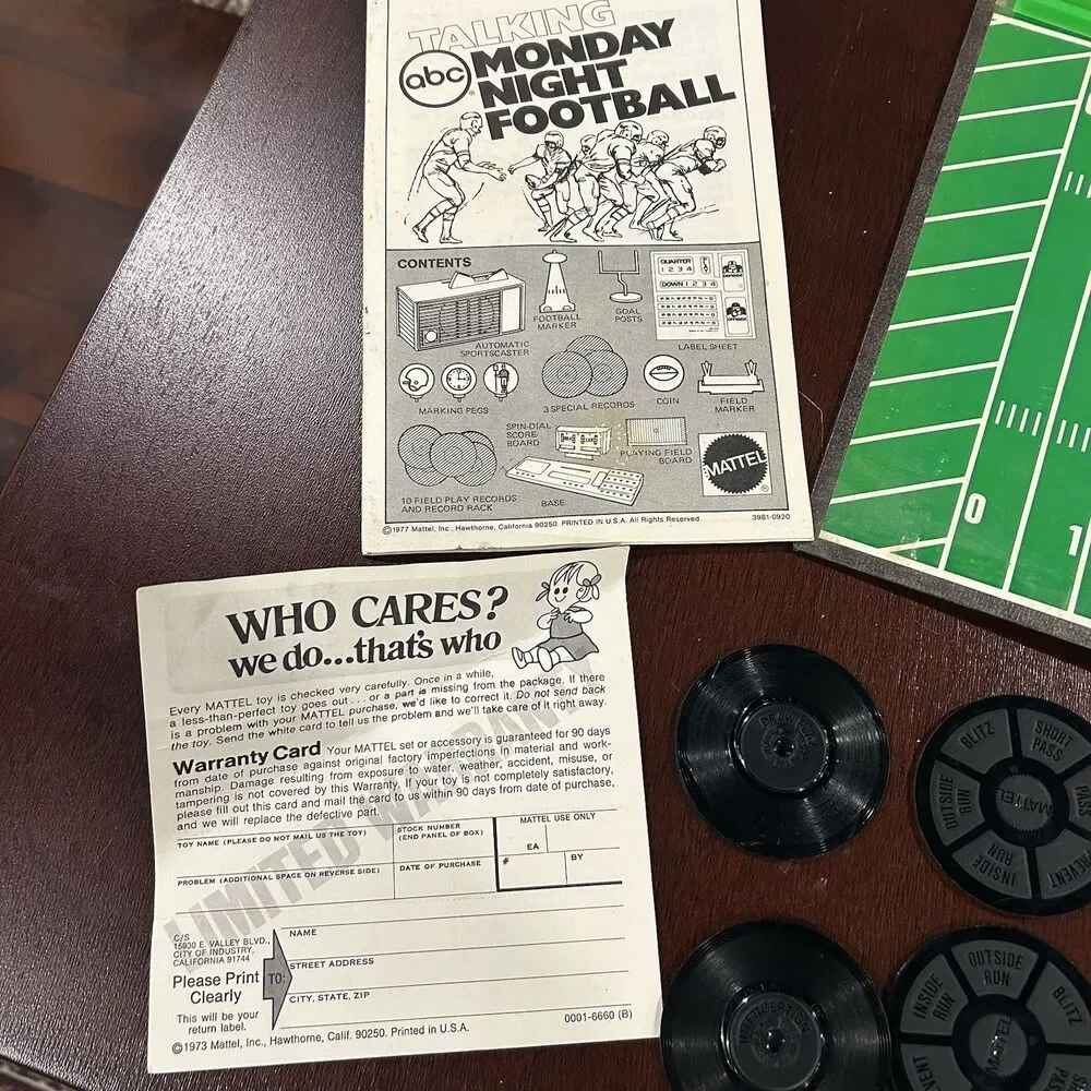 1977 Mattel ABC Talking Monday Night Football Call The Play Sportscaster Game